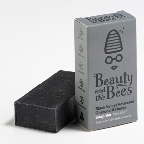 Buy Beauty and the Bees Soap Bar Black Velvet Activated Charcoal 120g Online