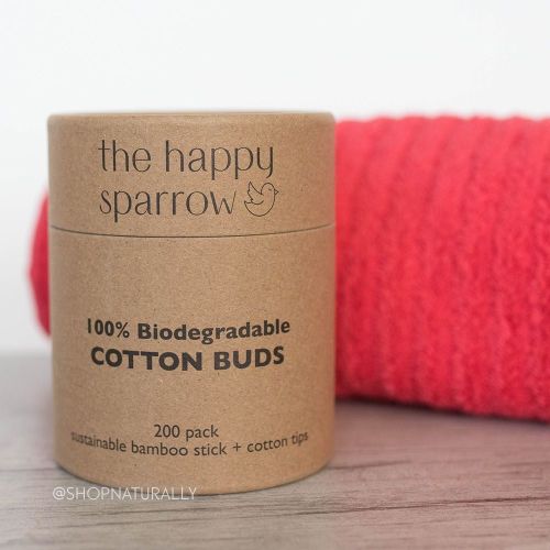 The Happy Sparrow Biodegradable Bamboo Cotton Buds 200 Pack