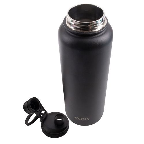 Buy Oasis 1.1L Black Insulated Sports Bottle