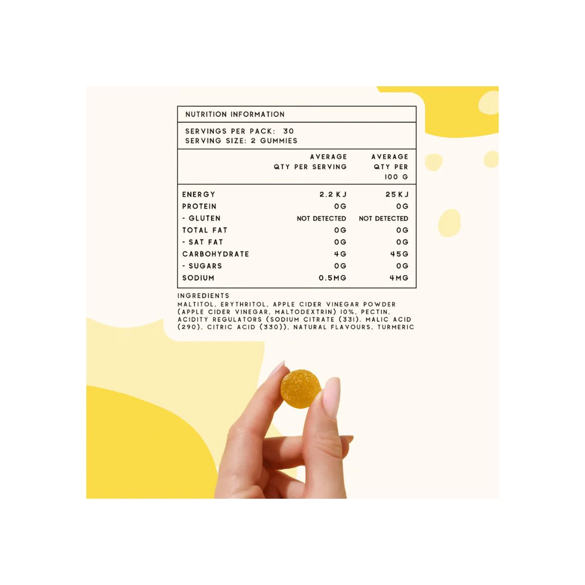 Chuu Nutrition Apple Cider Vinegar Gummies Sugar Free 60 pcs