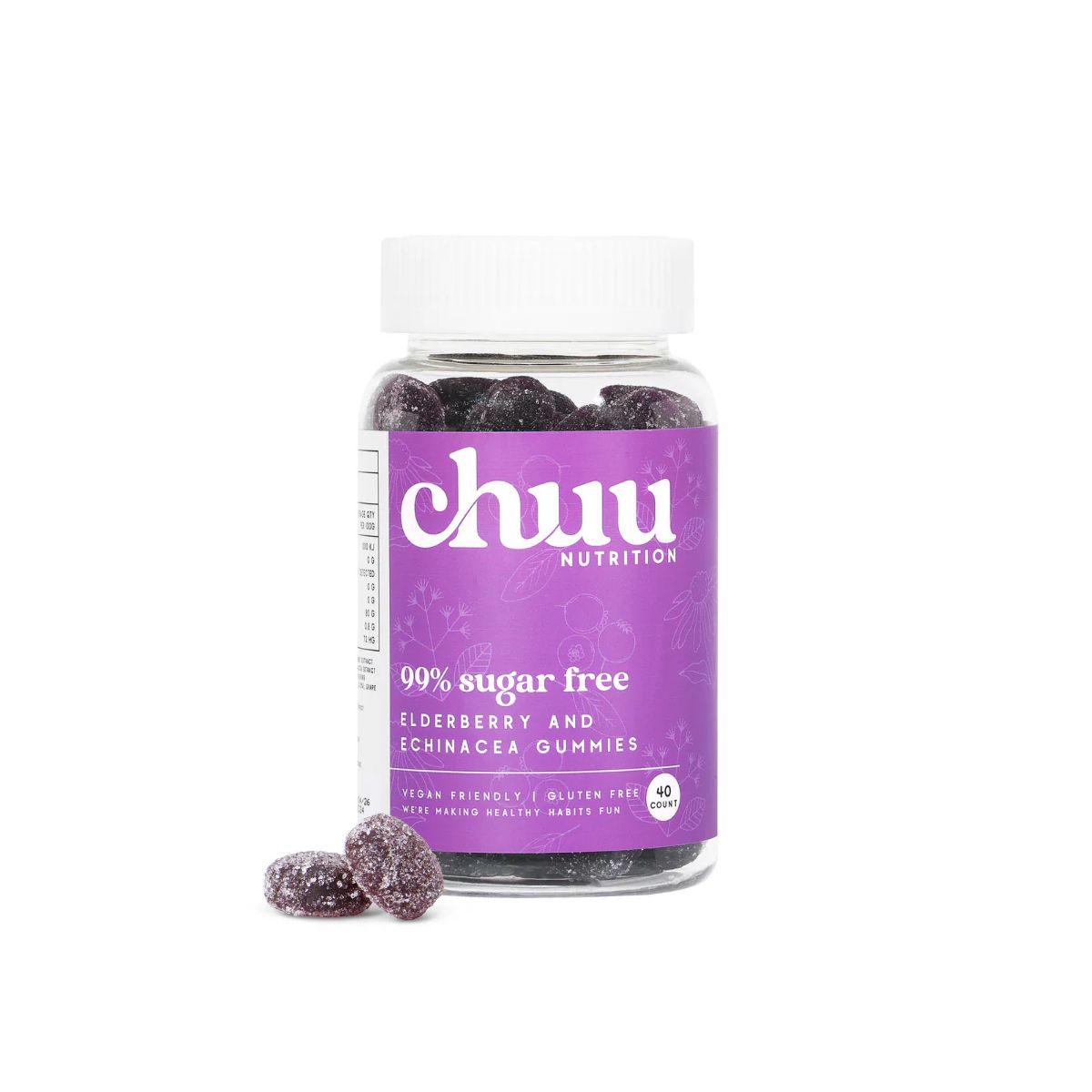 Chuu Nutrition Elderberry and Echinacea Gummies 99% Sugar Free 40pcs