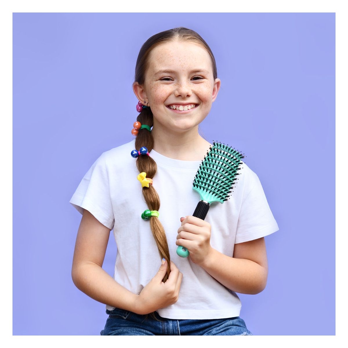 No Nasties Hair Detangler Brush in Aqua