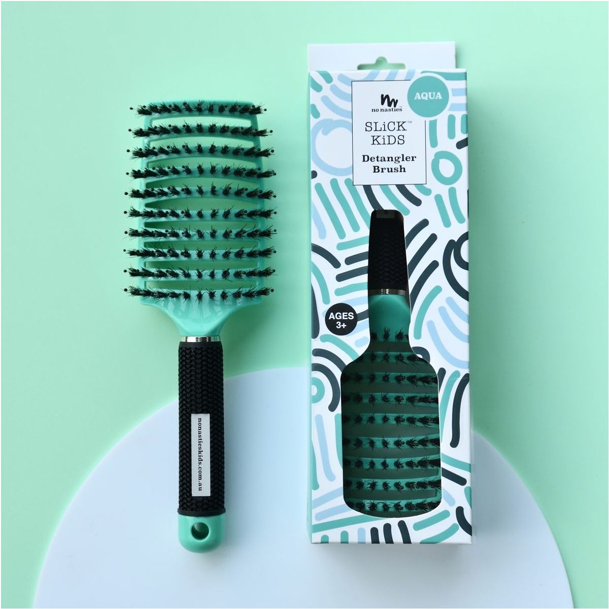 No Nasties Hair Detangler Brush in Aqua