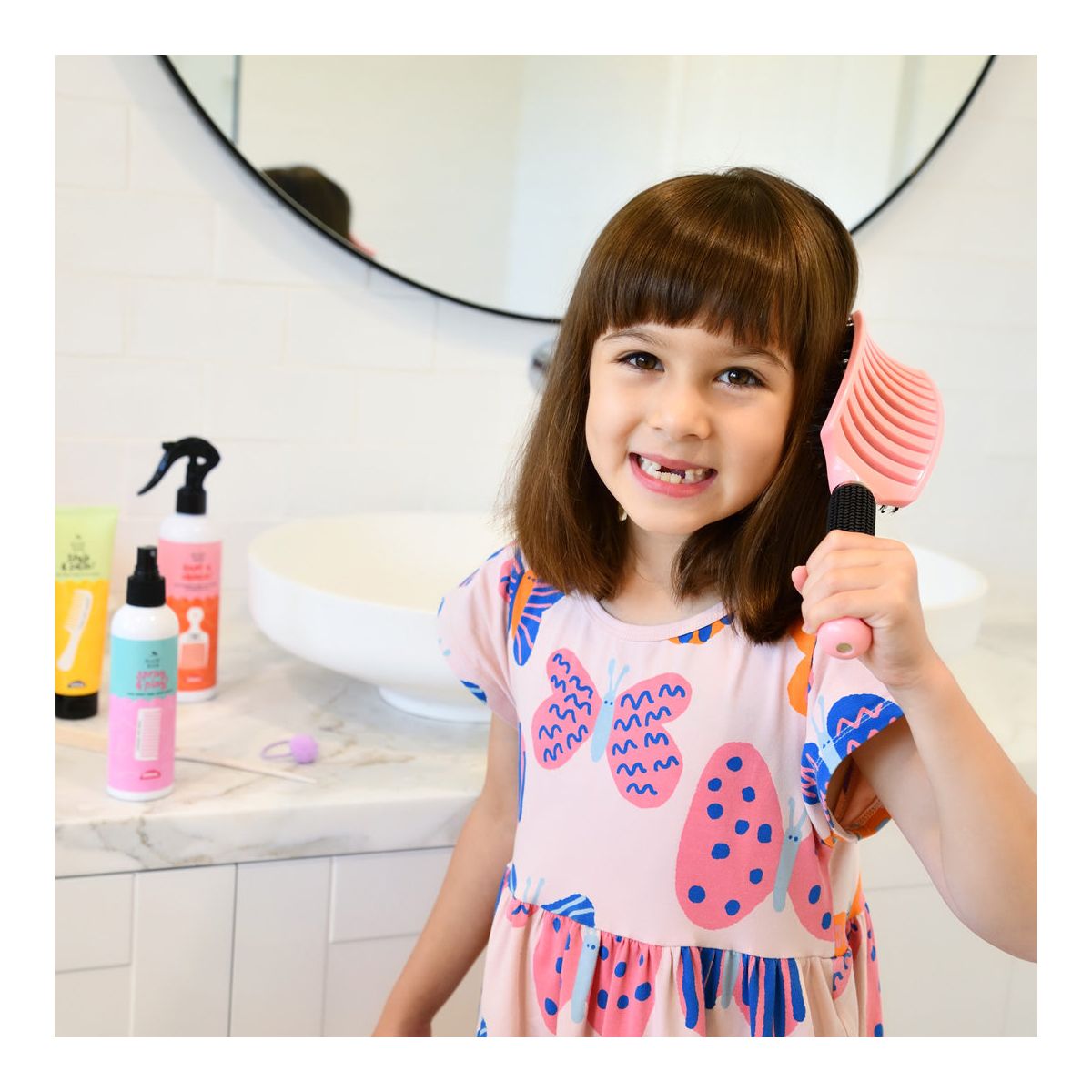 No Nasties Hair Detangler Brush in Pink