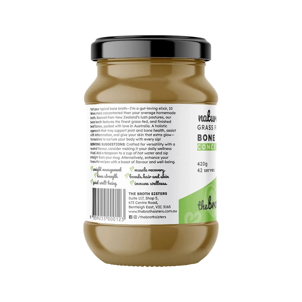 The Broth Sisters Beef Bone Broth Concentrate Natural 420g 6 Pack