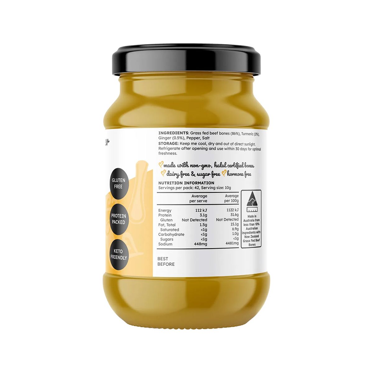 The Broth Sisters Beef Bone Broth Concentrate Turmeric & Ginger 420g