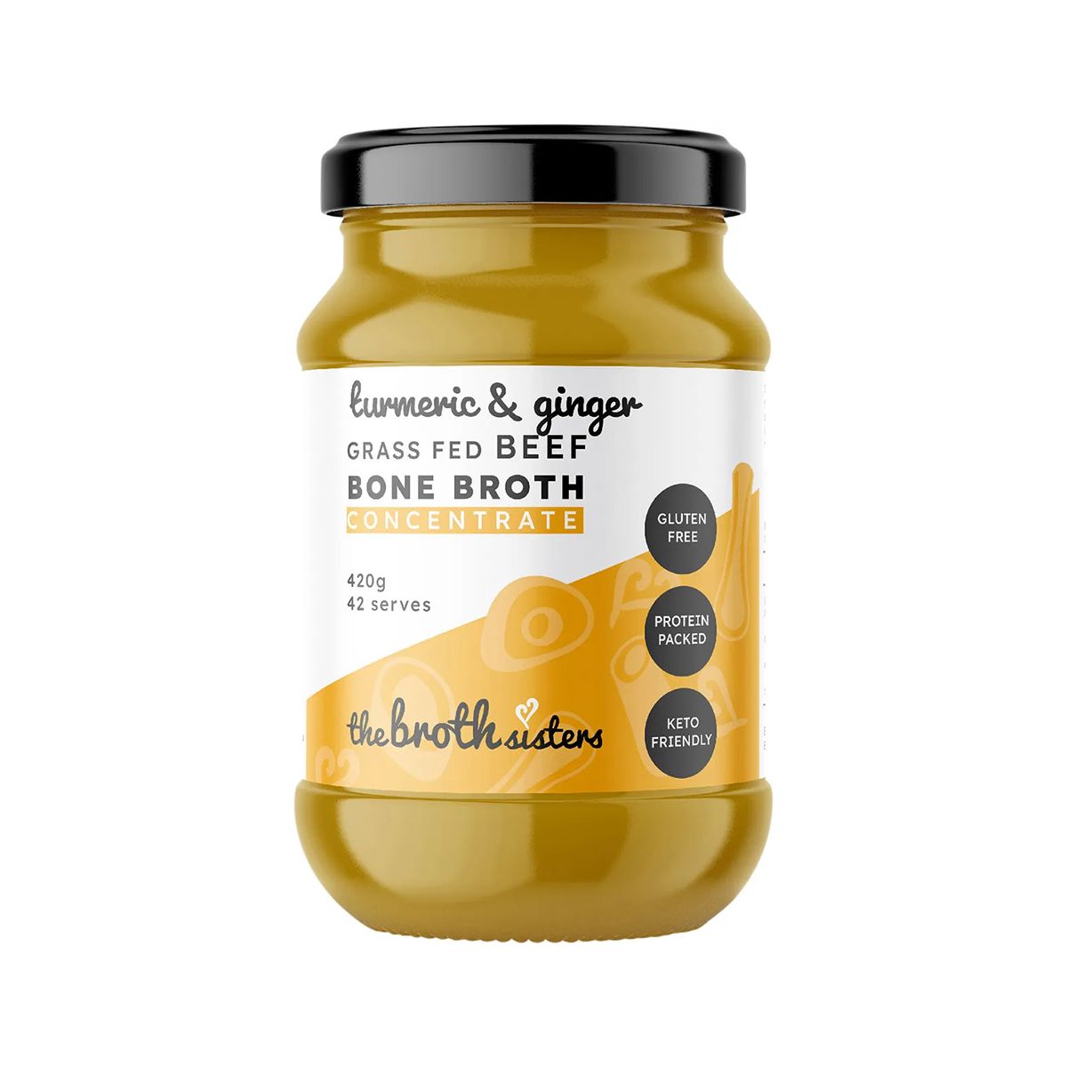 The Broth Sisters Beef Bone Broth Concentrate Turmeric & Ginger 420g