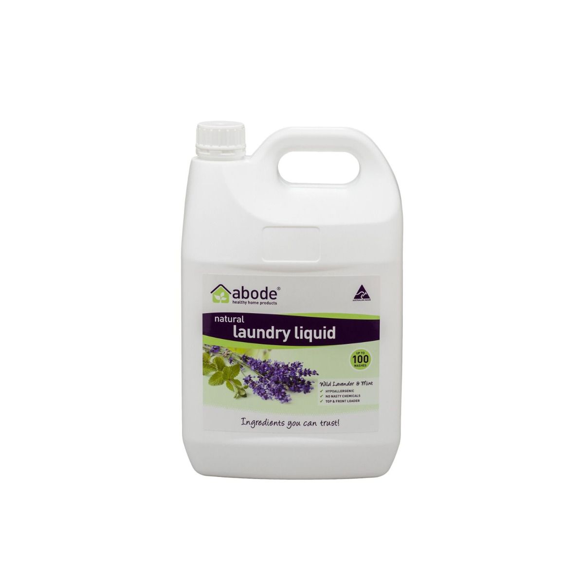 Buy Abode Natural Laundry Liquid Lavender & Mint 4L Online