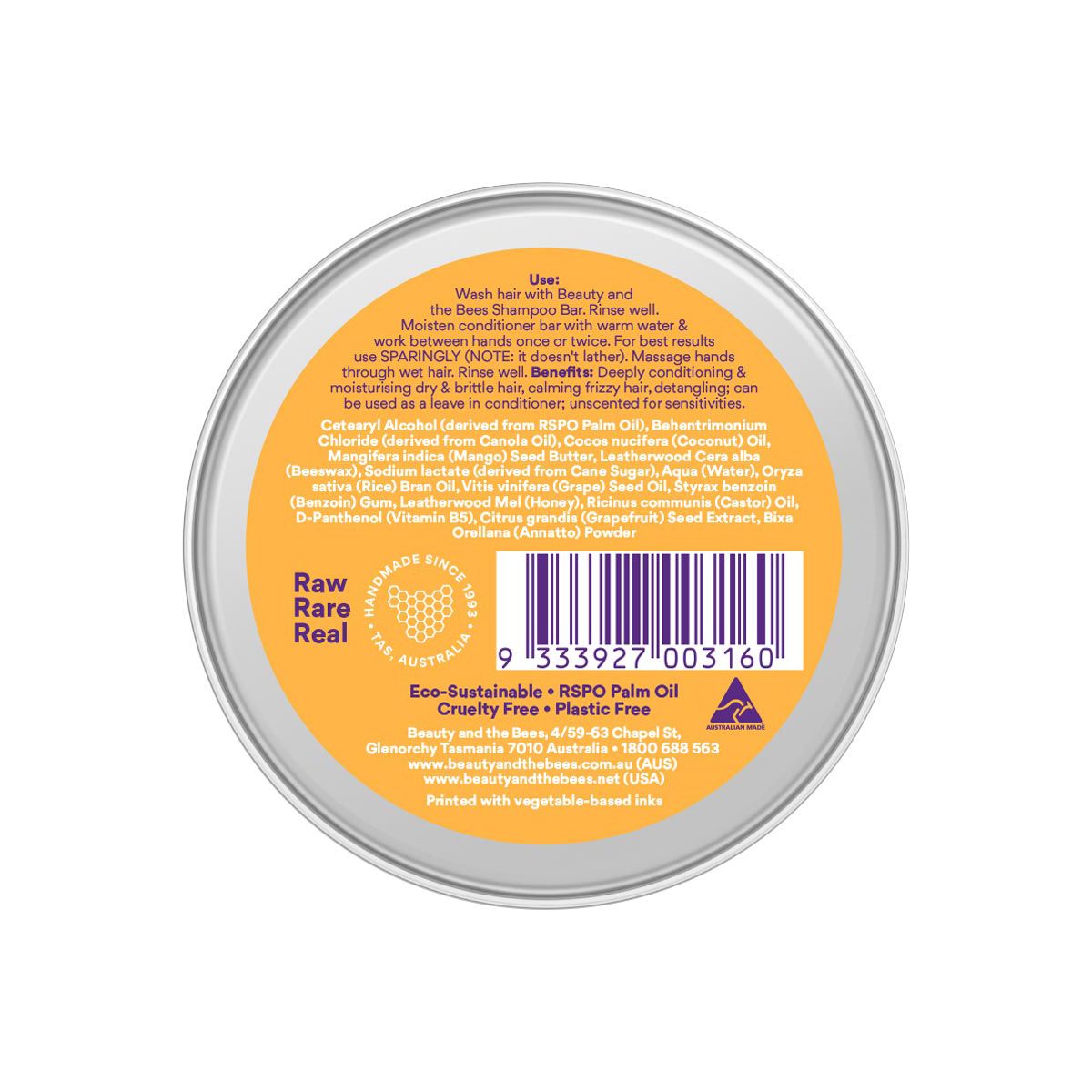 Beauty and the Bees Conditioner Bar Honey Silk 35g