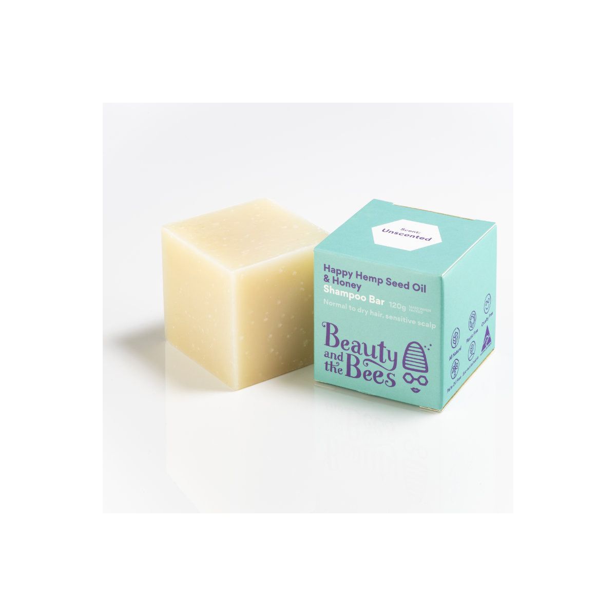 Buy Beauty and the Bees Shampoo Bar Hemp Seed Oil 120g Online