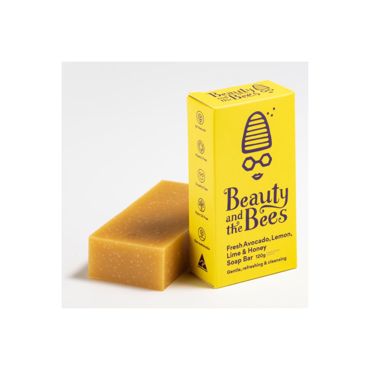 Buy Beauty and the Bees Soap Bar Fresh Avocado, Lemon & Lime 120g Online