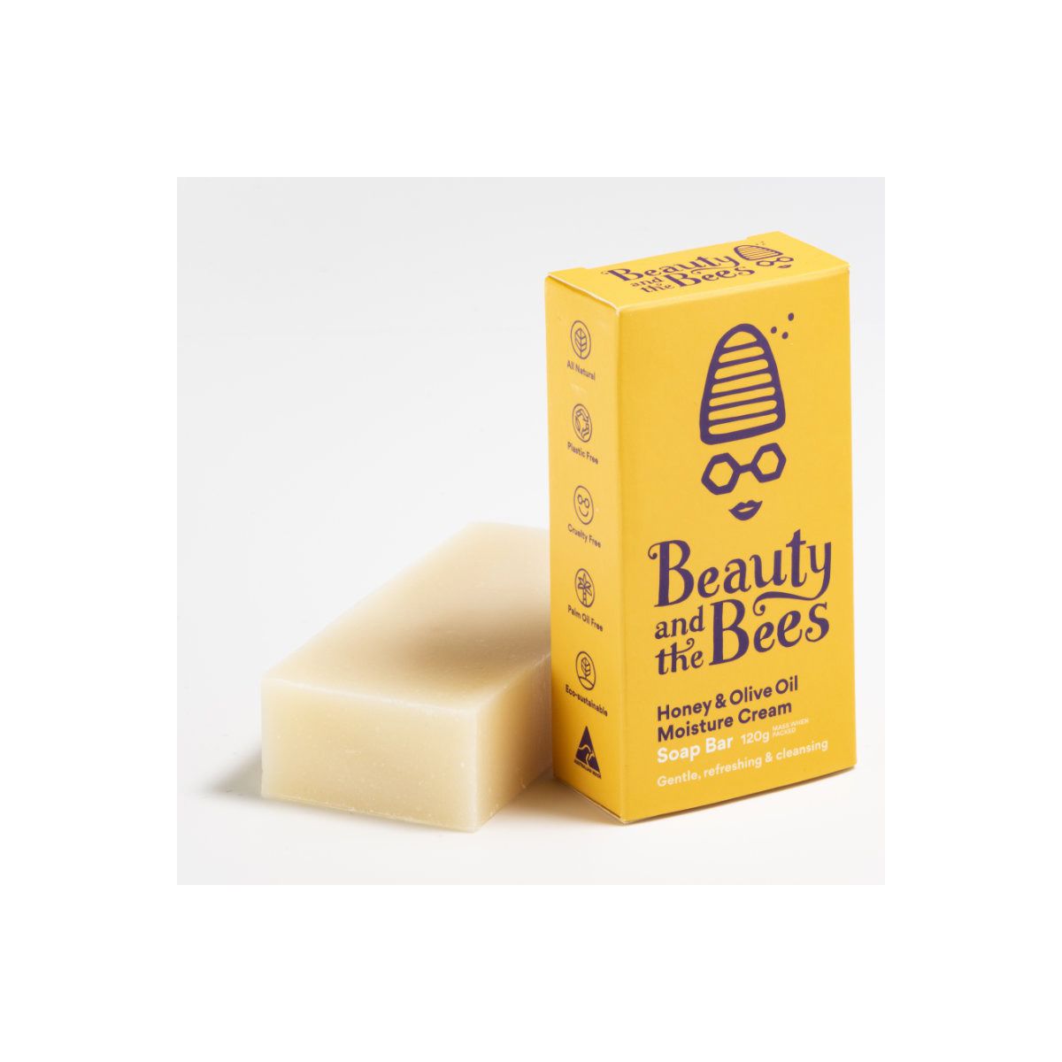 Buy Beauty and the Bees Soap Bar Honey & Olive Oil Moisture Cream 120g Online