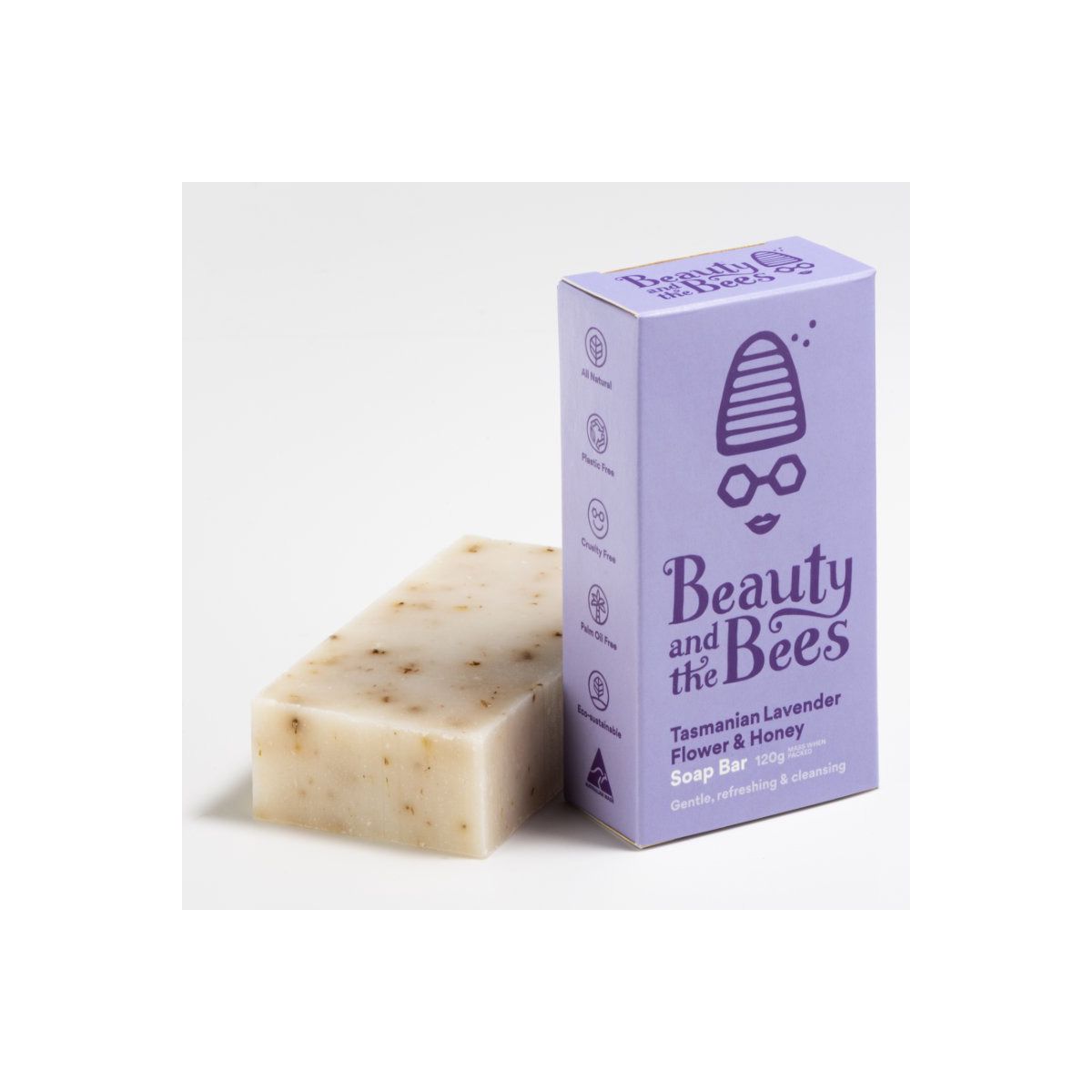 Buy Beauty and the Bees Soap Bar Tasmanian Lavender Flower 120g Online