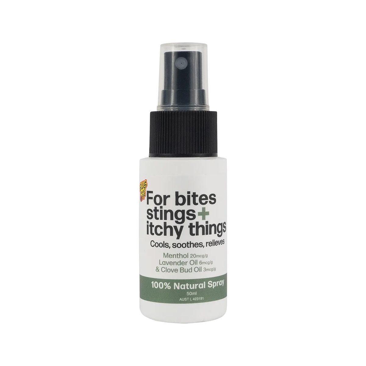 Bug Grrr Off for bites stings + itchy things 100% natural spray 50ml