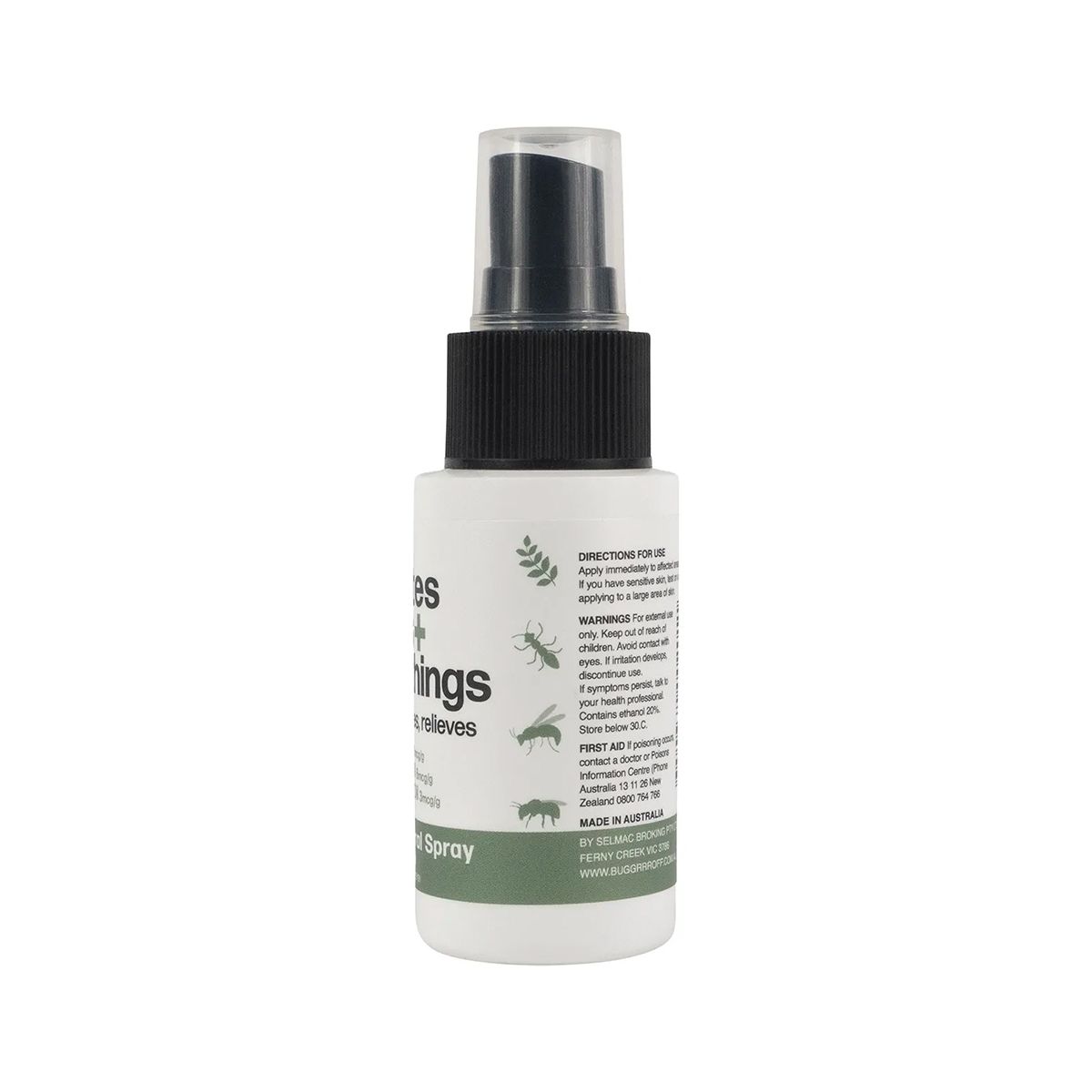 Bug Grrr Off for bites stings + itchy things 100% natural spray 50ml
