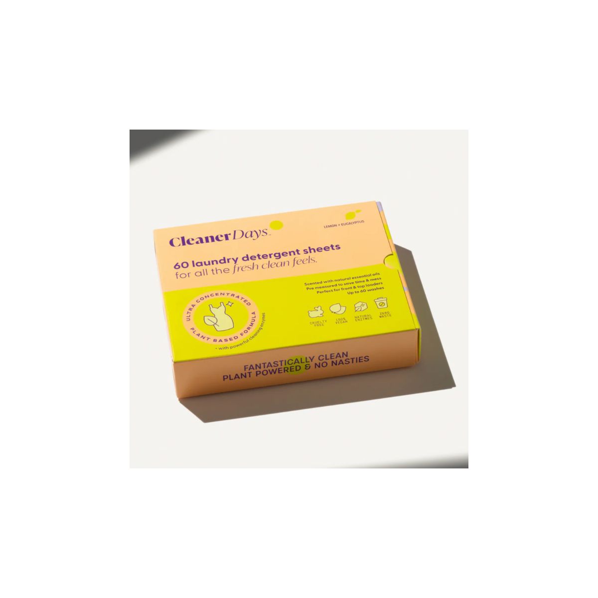 Cleaner Days Laundry Detergent Sheets Lemon + Eucalyptus