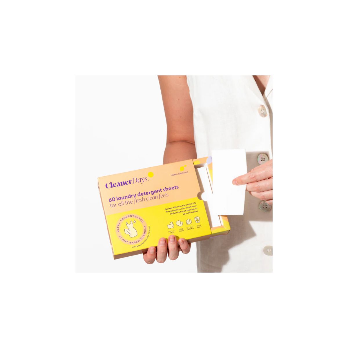 Cleaner Days Laundry Detergent Sheets Lemon + Eucalyptus