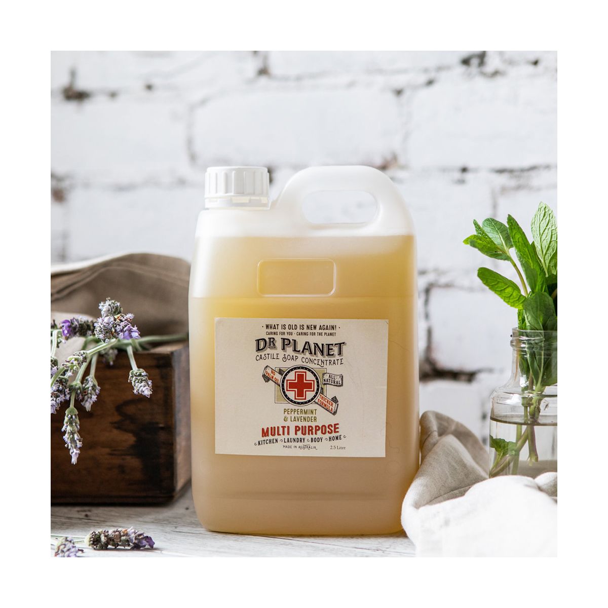 Dr Planet 2.5L castile soap refill peppermint & lavender