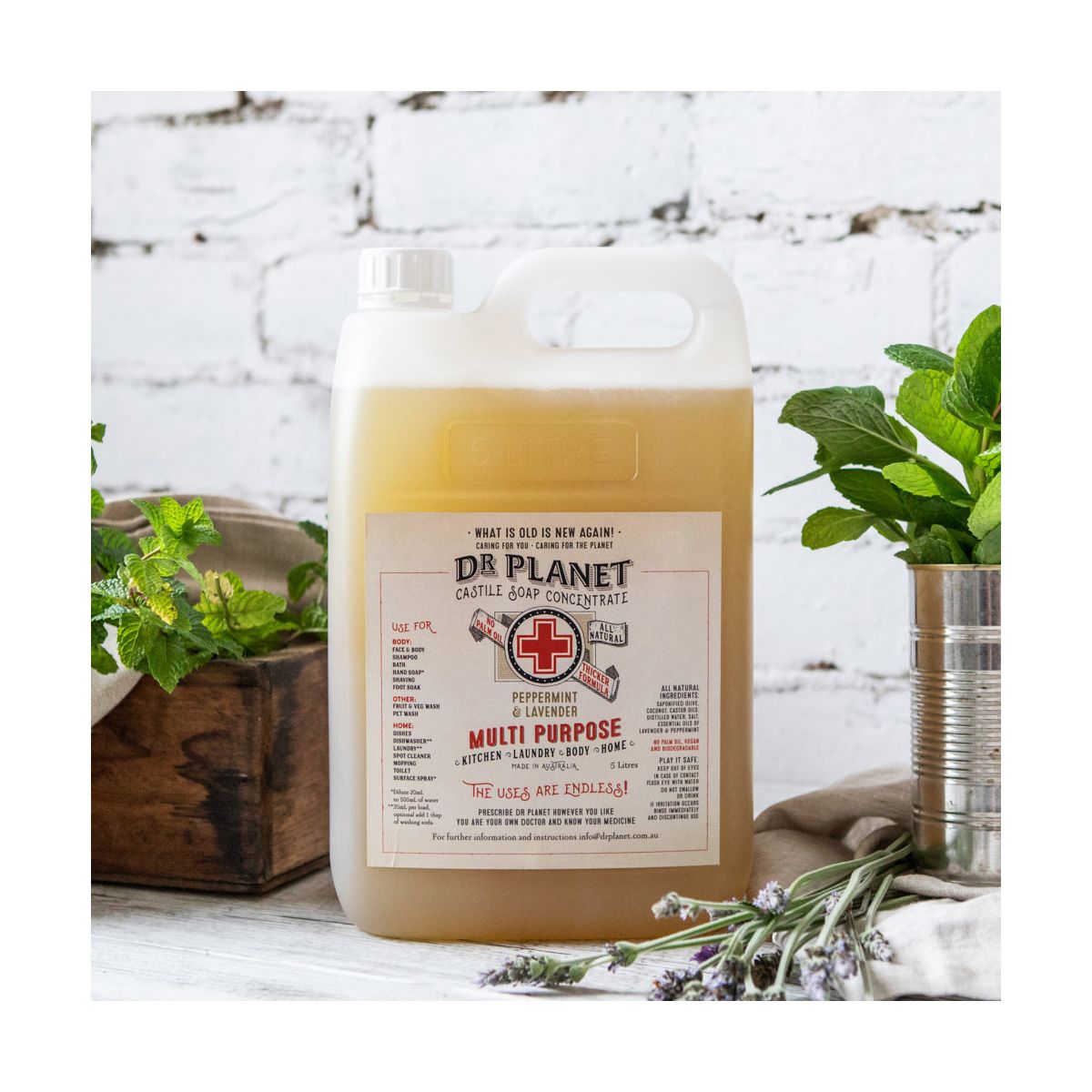 Dr Planet Peppermint & Lavender Castile Soap 5L