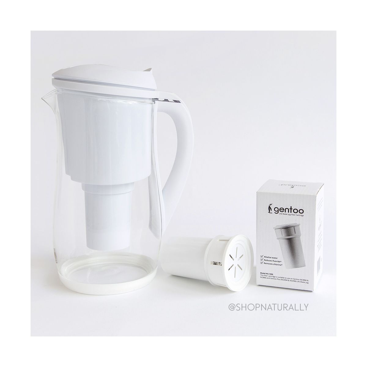 Eco Bud Gentoo Glass Water Filter Jug 1.5L
