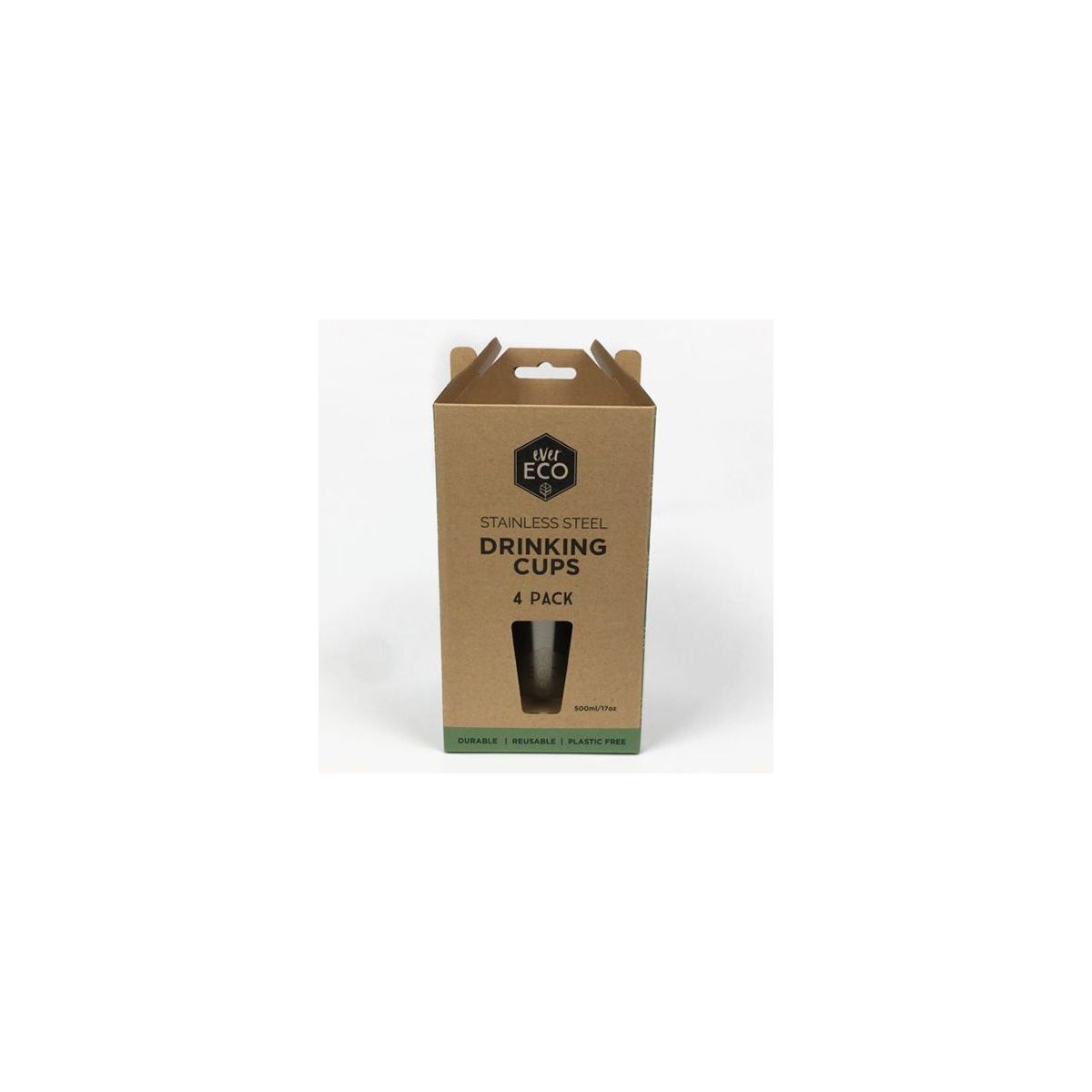 Ever Eco Stainless Steel Cup 500ml 4 Pack