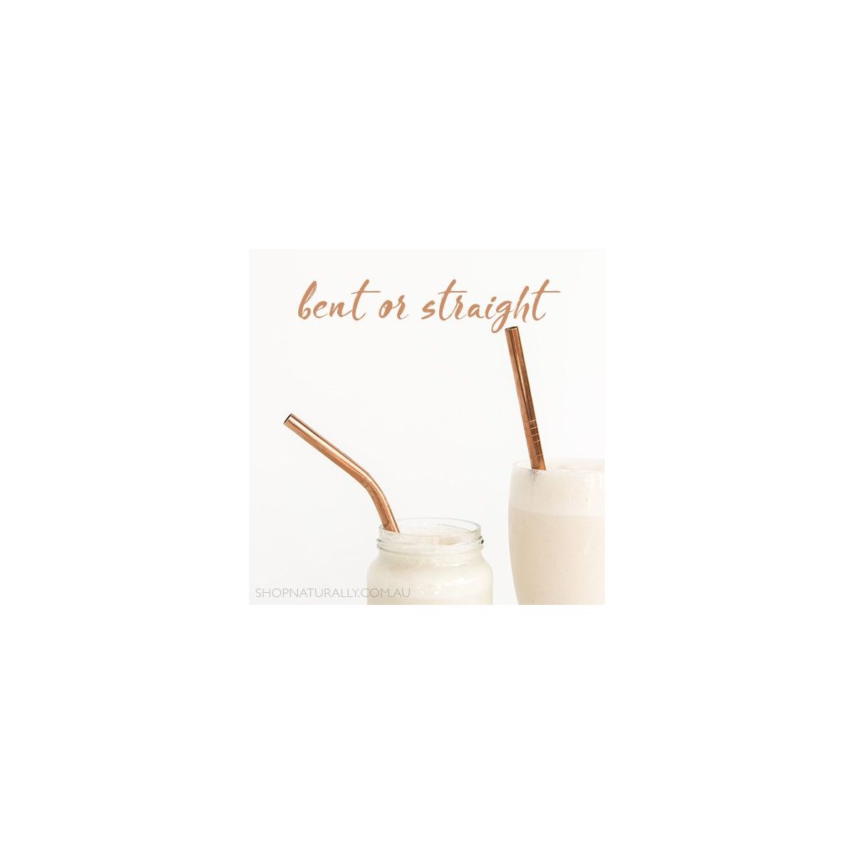 Ever Eco Stainless Steel Straws Bent Rose Gold 2 Pack