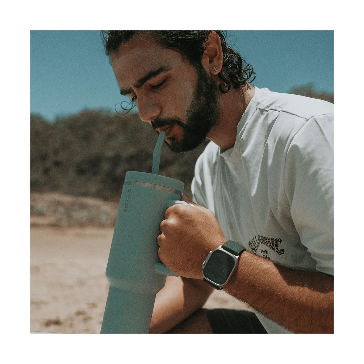 Ever Eco Insulated Tumbler with Handle & Straw Rise 1.18L