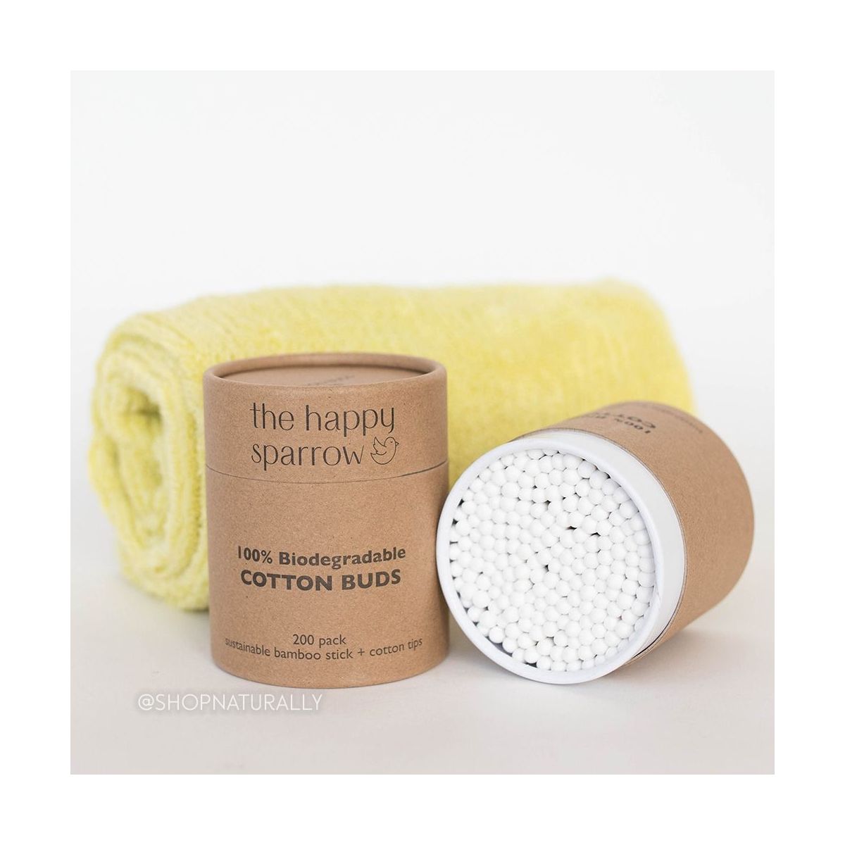 The Happy Sparrow Biodegradable Bamboo Cotton Buds 200 Pack