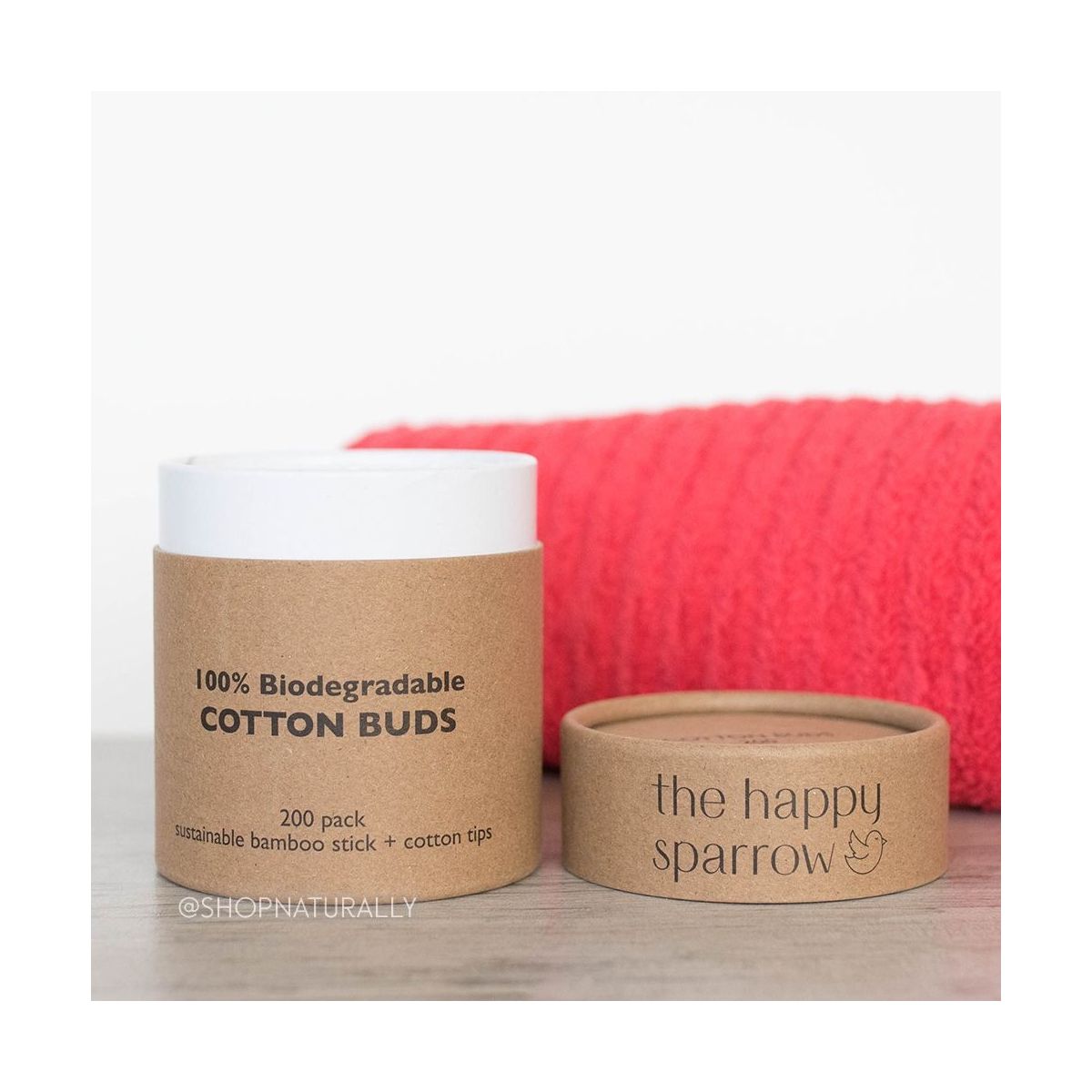 The Happy Sparrow Biodegradable Bamboo Cotton Buds 200 Pack
