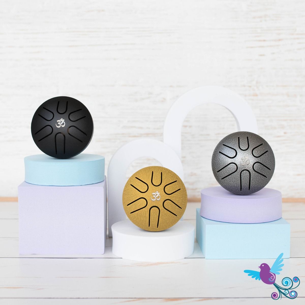 Hluru Mini Pentatonic Tongue Drum Silver
