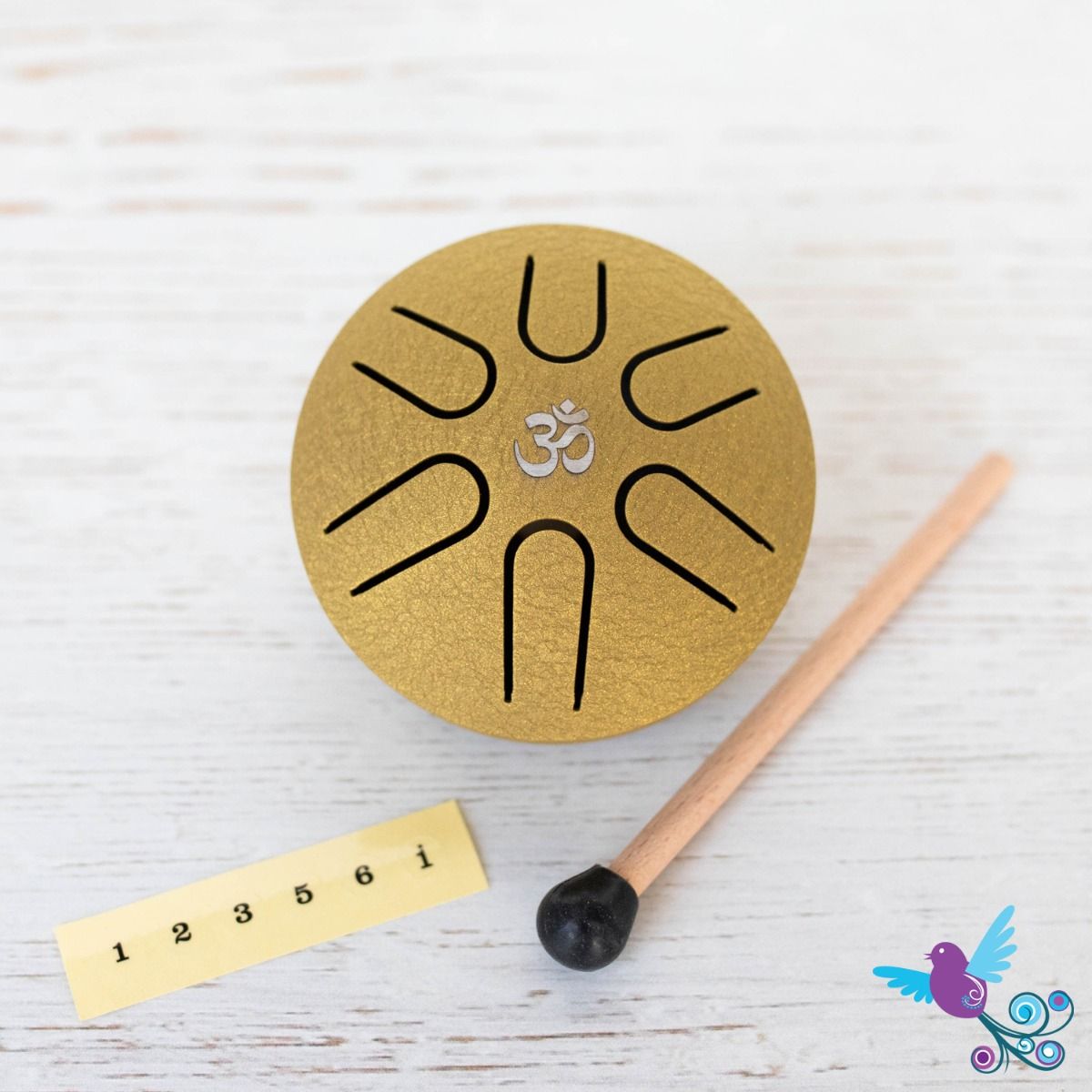Hluru Mini Pentatonic Tongue Drum Gold