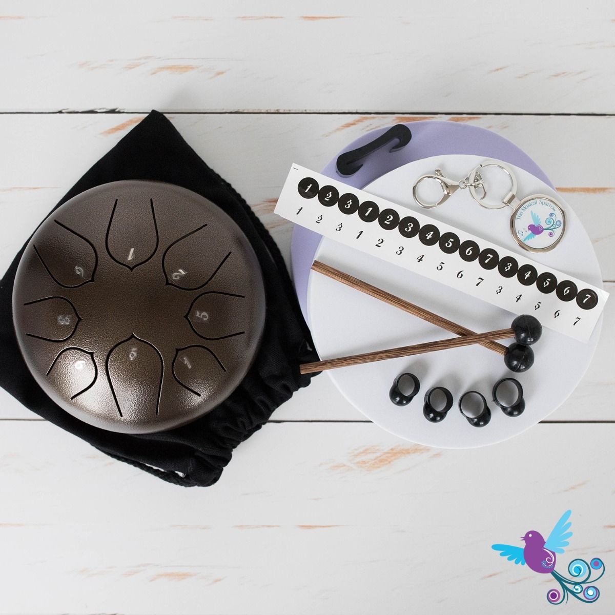 Hluru 8 Note Pentatonic Lotus Tongue Drum Bronze