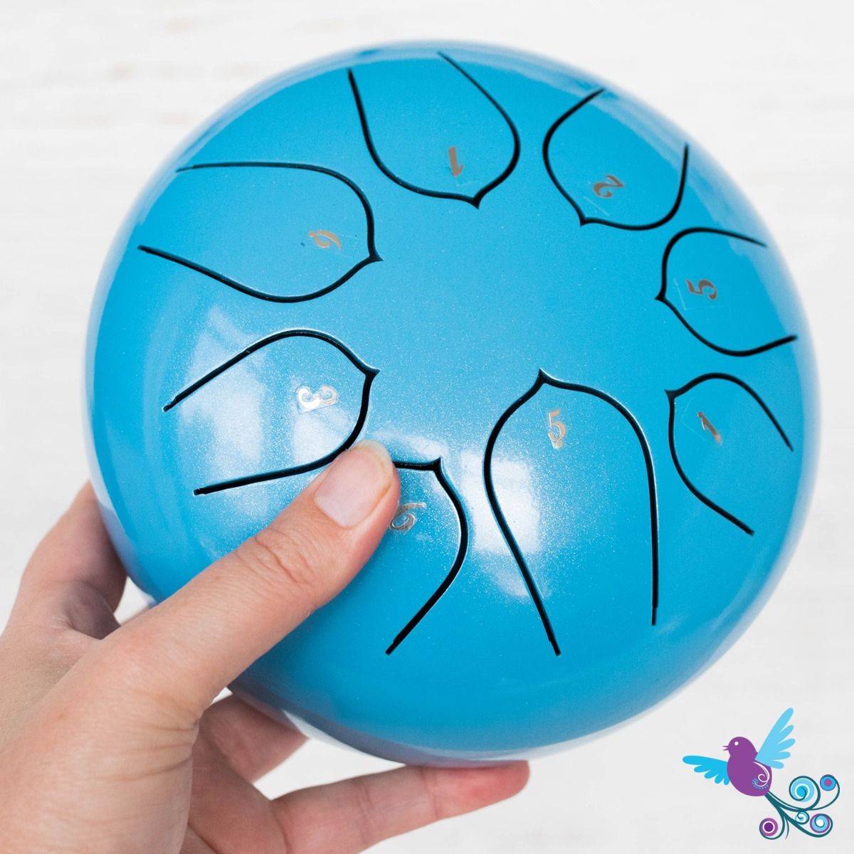 Hluru 8 Note Pentatonic Lotus Tongue Drum Sky Blue
