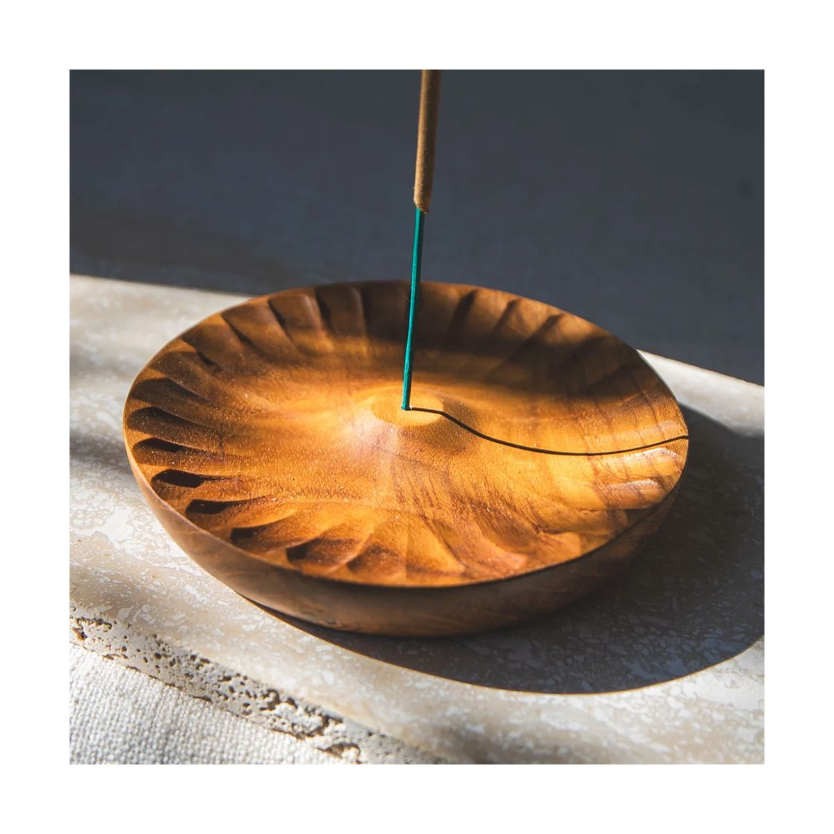 Holy Smoke Incense Holder Teak Flower