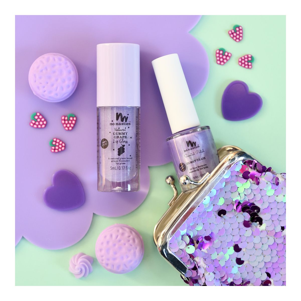 No Nasties Lip Gloss Gummy Grape 5ml