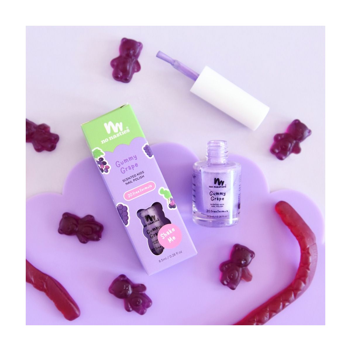 No Nasties Scented Nail Polish Gummy Grape 8.5ml