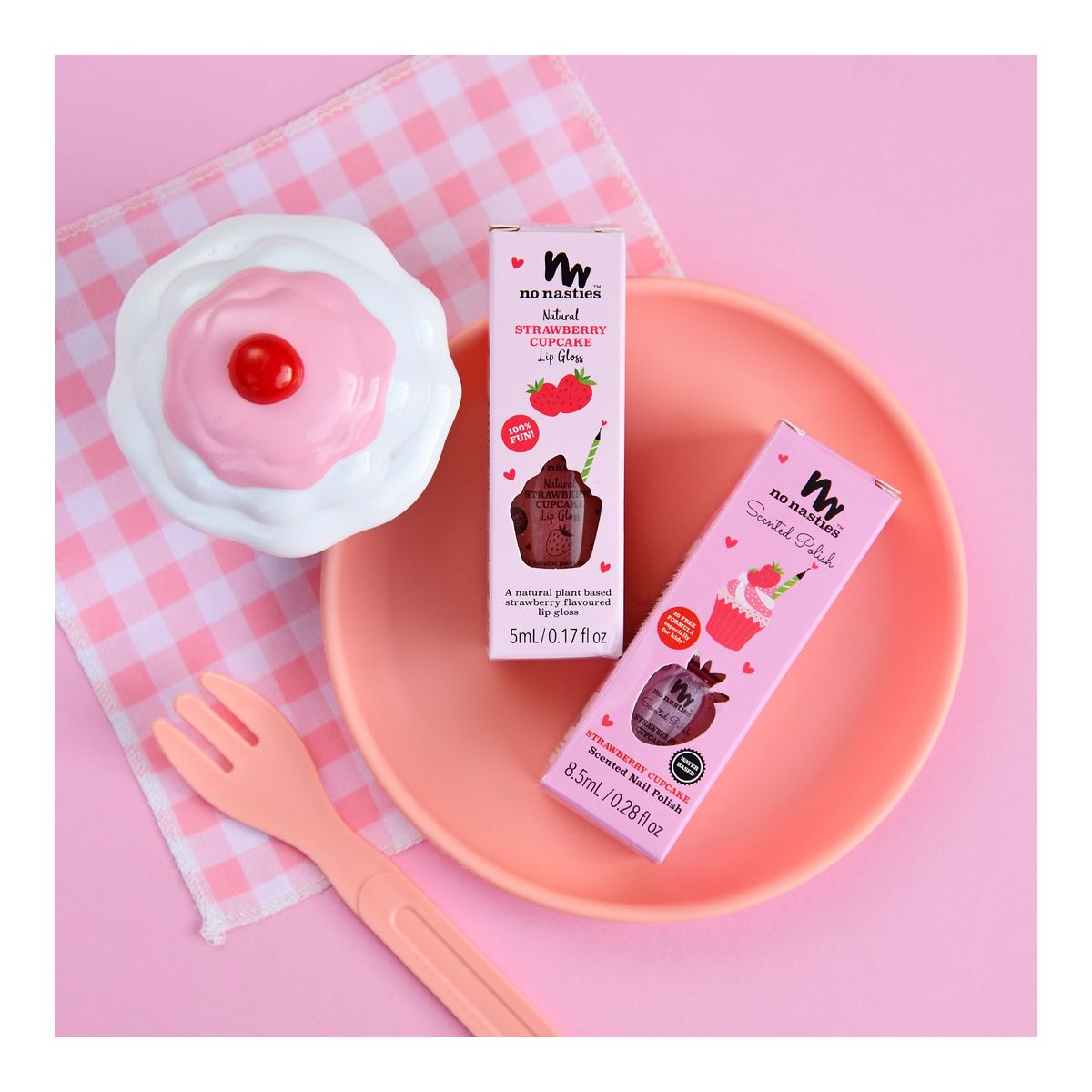 No Nasties Lip Gloss Strawberry Cupcake 5ml