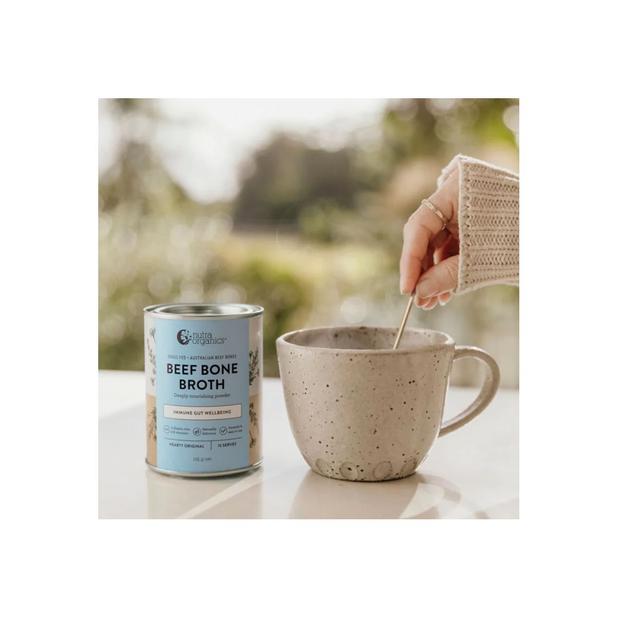 Nutra Organics Bone Broth Beef Powder Hearty Original 125g