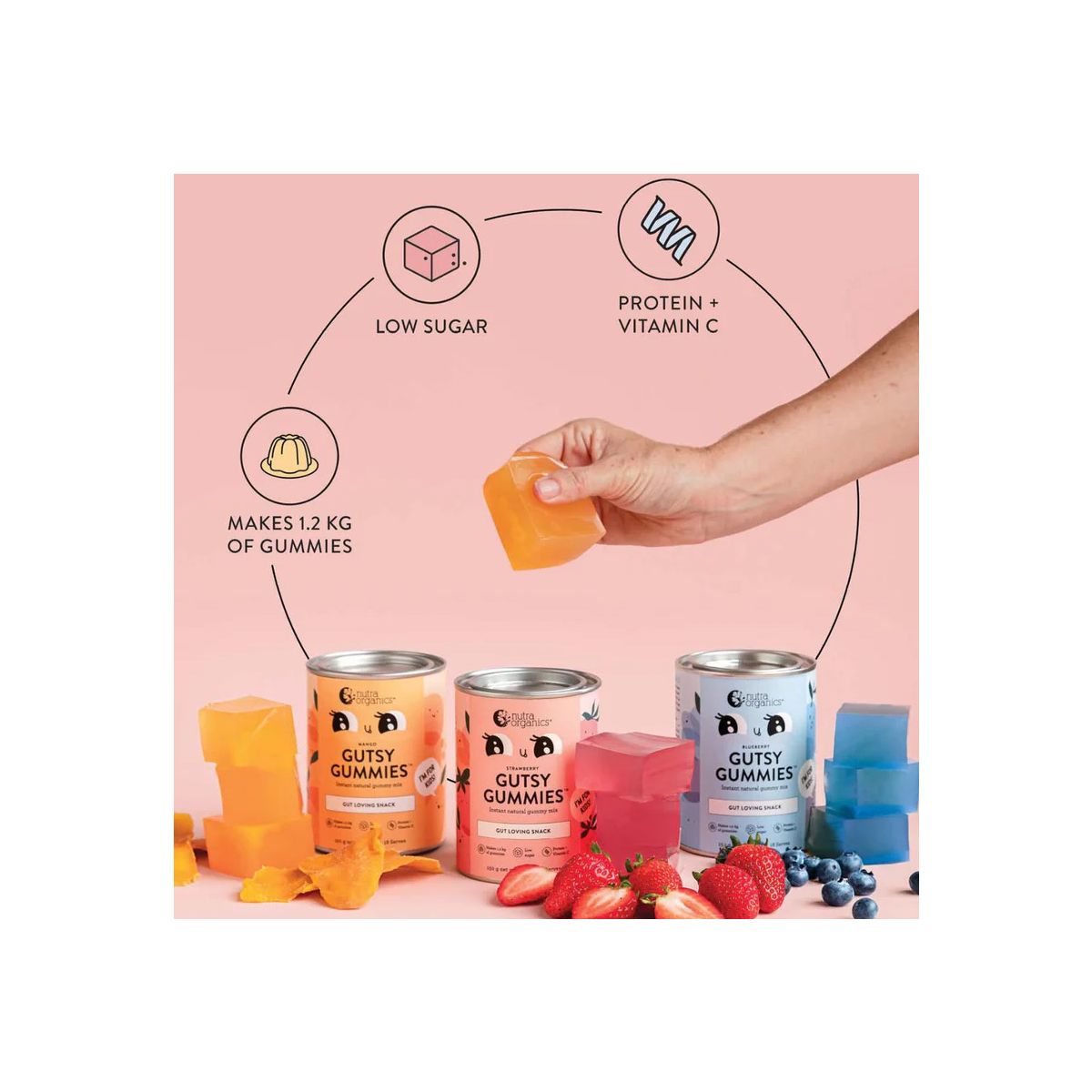Nutra Organics Gutsy Gummies Blueberry 150g