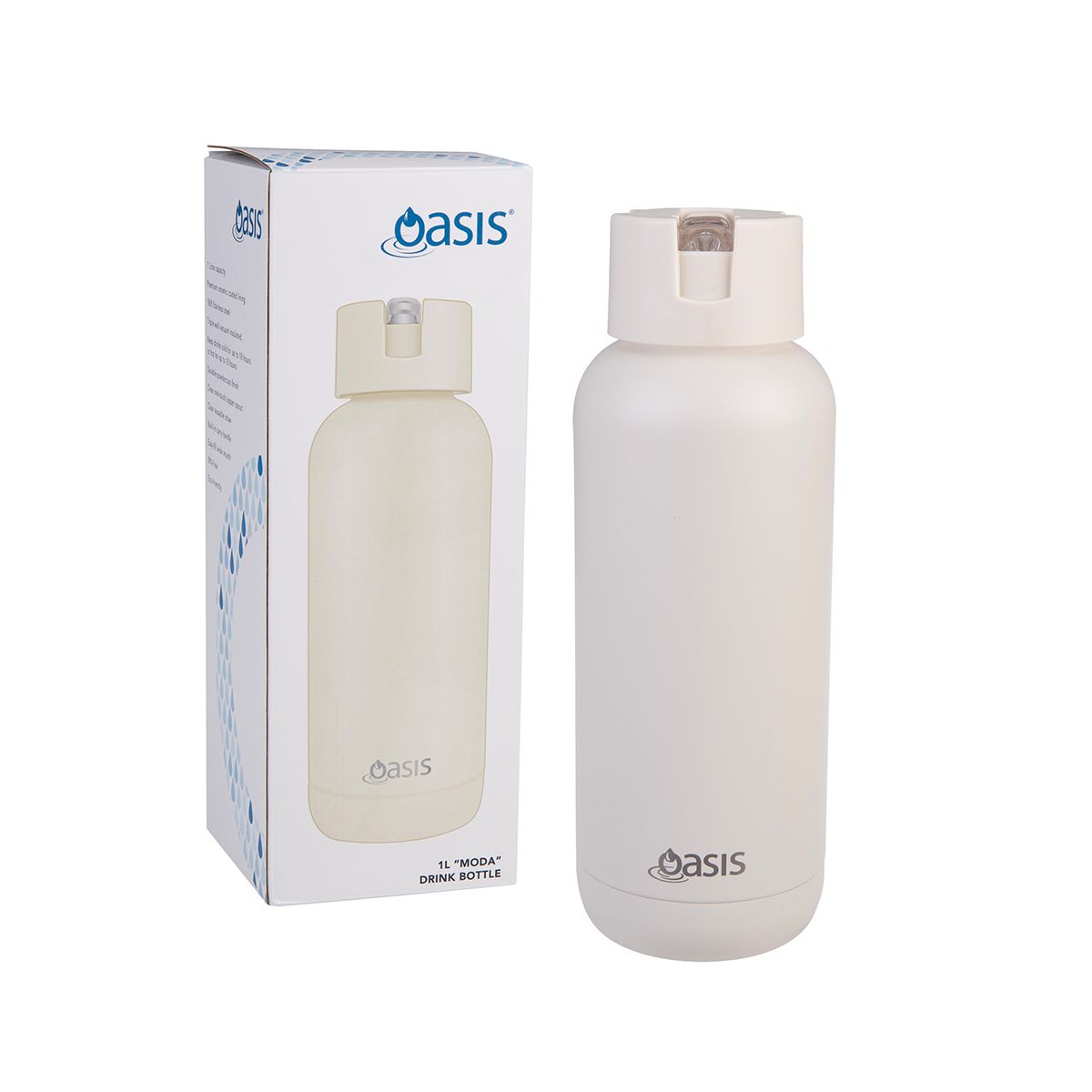 Buy Oasis Moda 1 litre triple insulated water bottle Alabaster