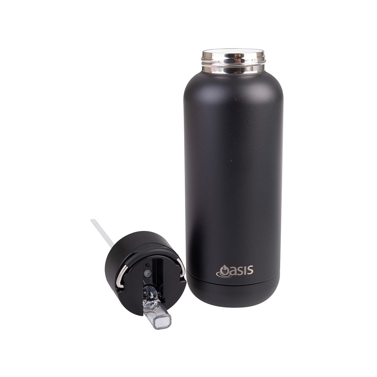 Oasis 1L Moda insulated water bottle in black