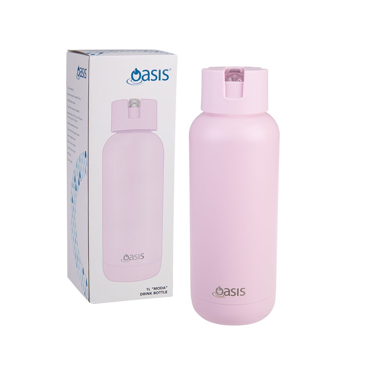 Buy Oasis Moda 1L pink insulated water bottle