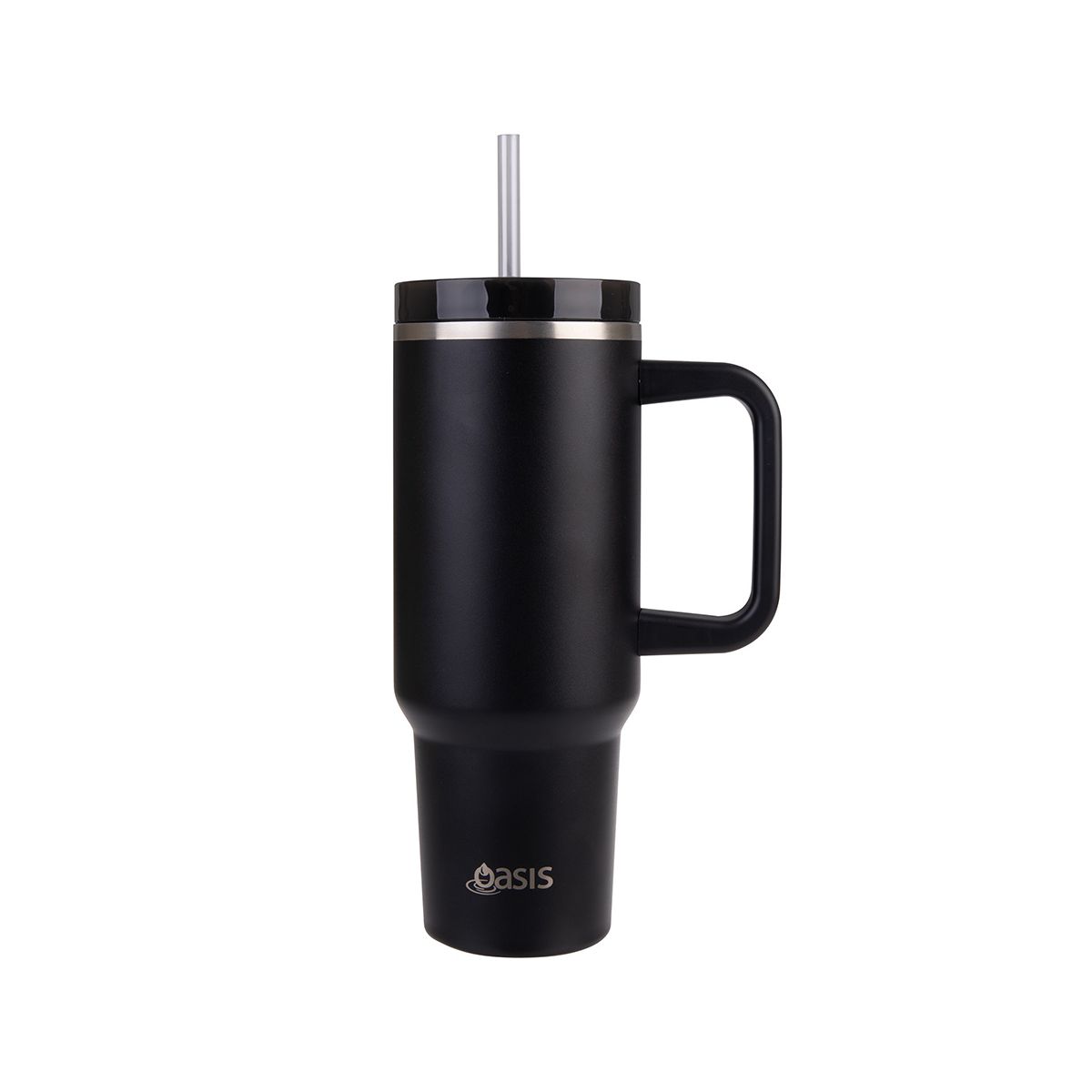 Oasis Insulated Tumbler with Straw Black 1.2L