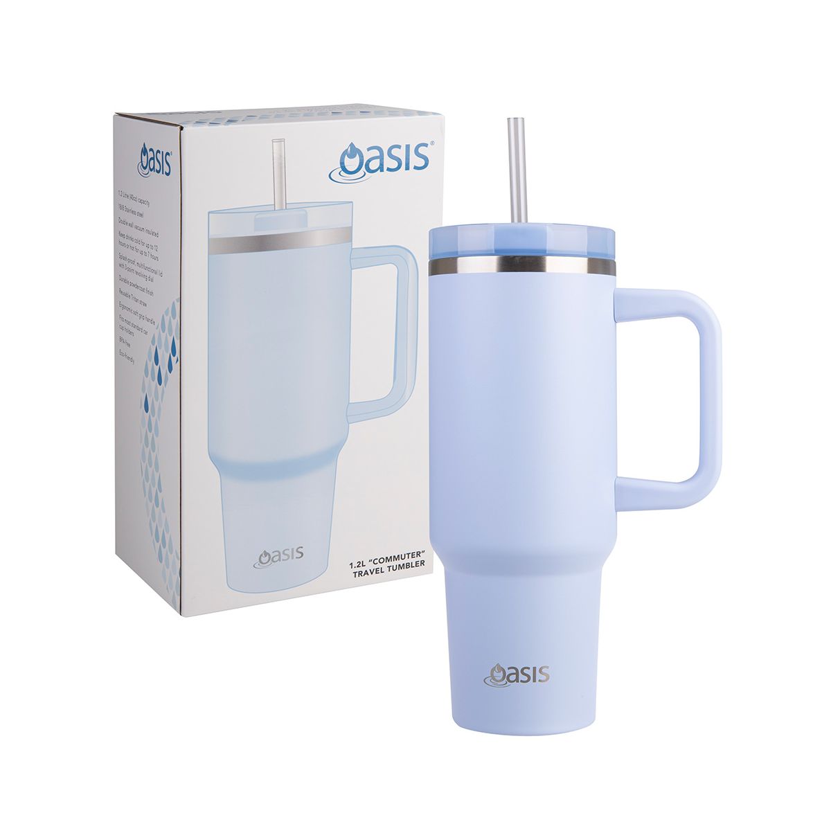 Oasis Insulated Tumbler with Straw Periwinkle 1.2L