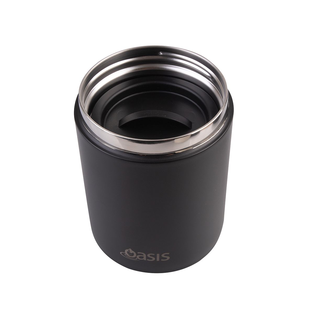Oasis Stainless Steel Insulated Food Flask Black 480ml