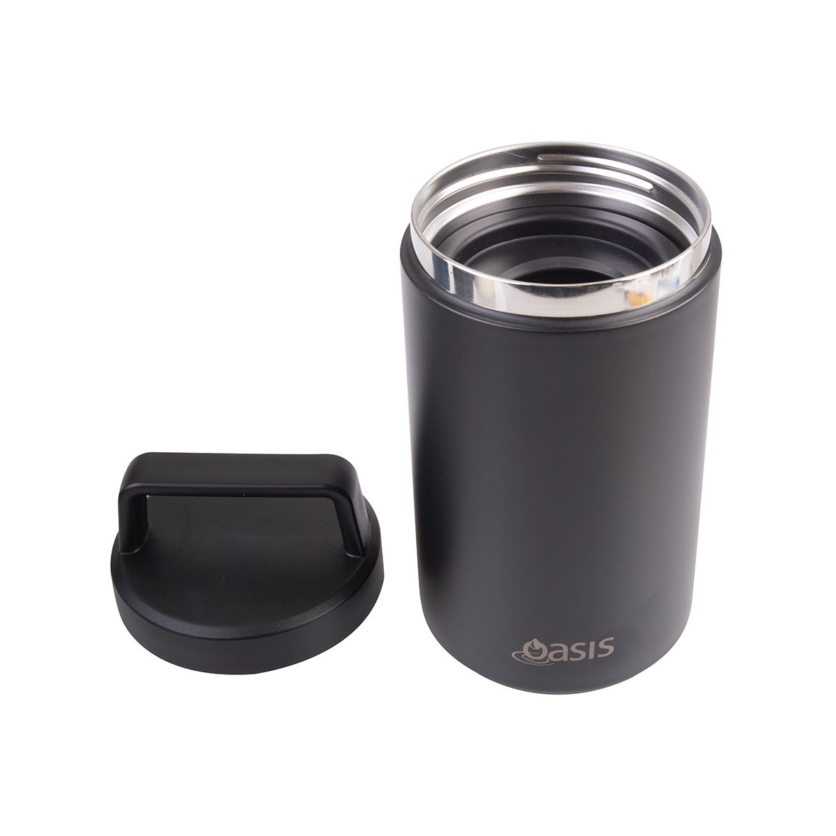 Oasis Stainless Steel Insulated Food Flask Black 700ml