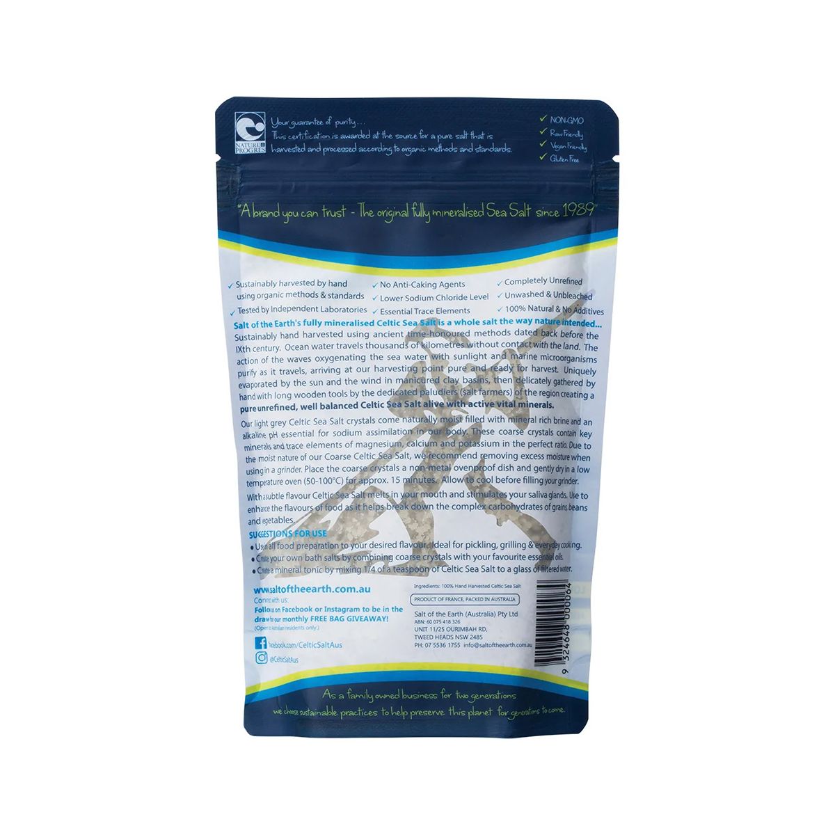Salt Of The Earth Celtic Sea Salt Coarse 250g