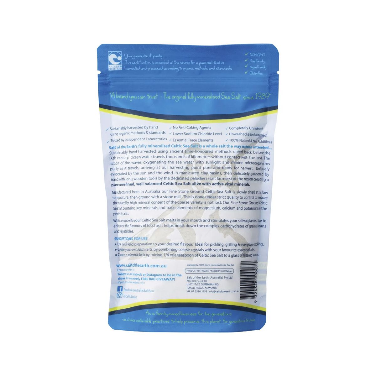 Salt Of The Earth Celtic Sea Salt Fine 250g