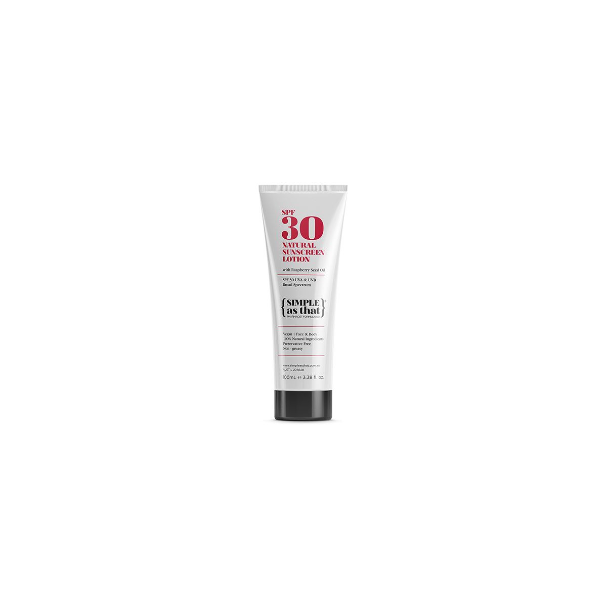 Simple As That Natural Face & Body Sunscreen SPF30 100ml