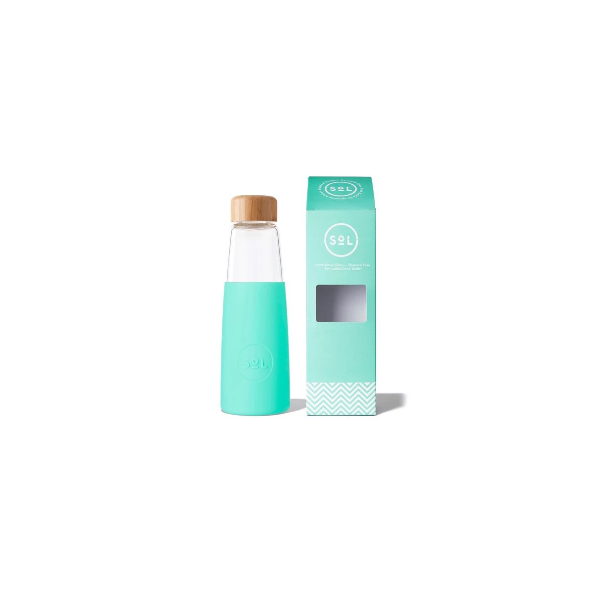 Sol Glass Water Bottle Mighty Mint 410ml